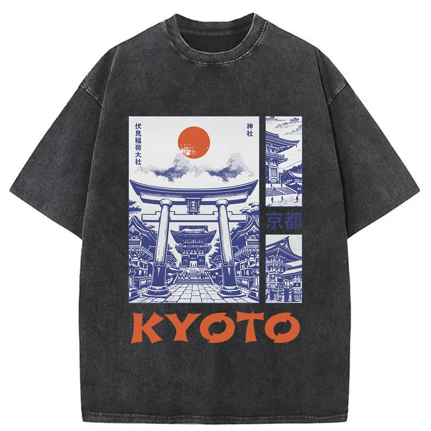 Tokyocanvas Kyoto Japan Travel Washed T-Shirt