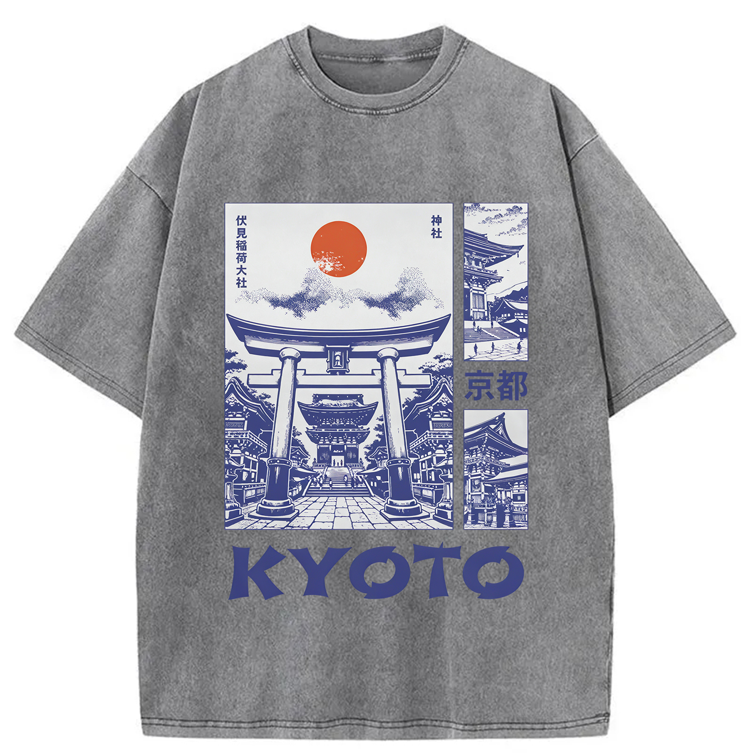 Tokyocanvas Kyoto Japan Travel Washed T-Shirt
