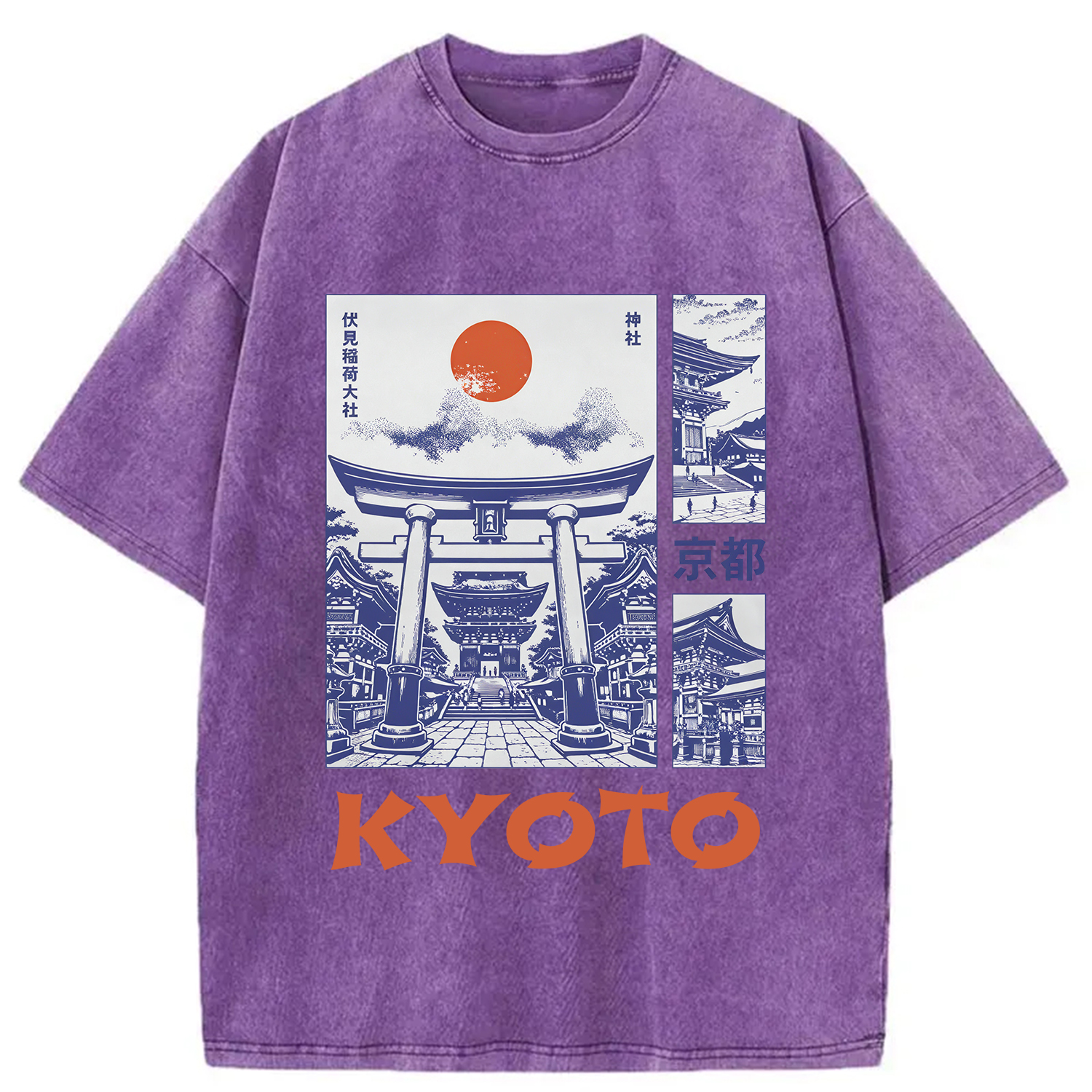 Tokyocanvas Kyoto Japan Travel Washed T-Shirt