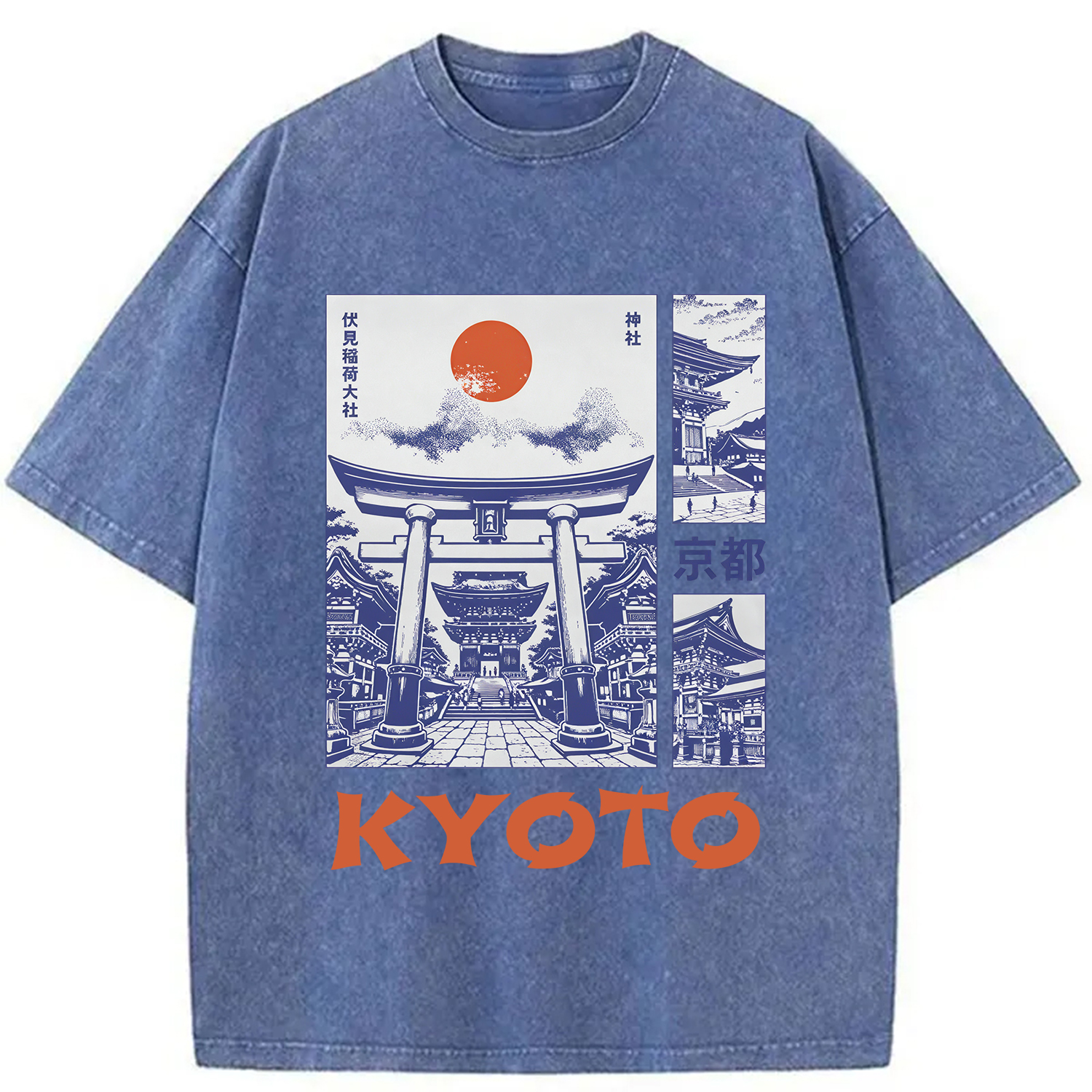Tokyocanvas Kyoto Japan Travel Washed T-Shirt