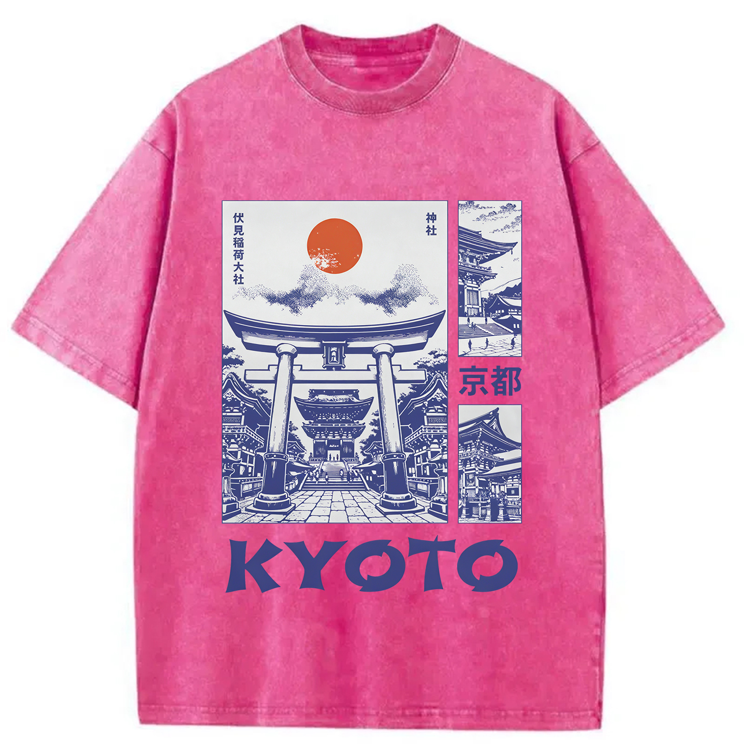 Tokyocanvas Kyoto Japan Travel Washed T-Shirt
