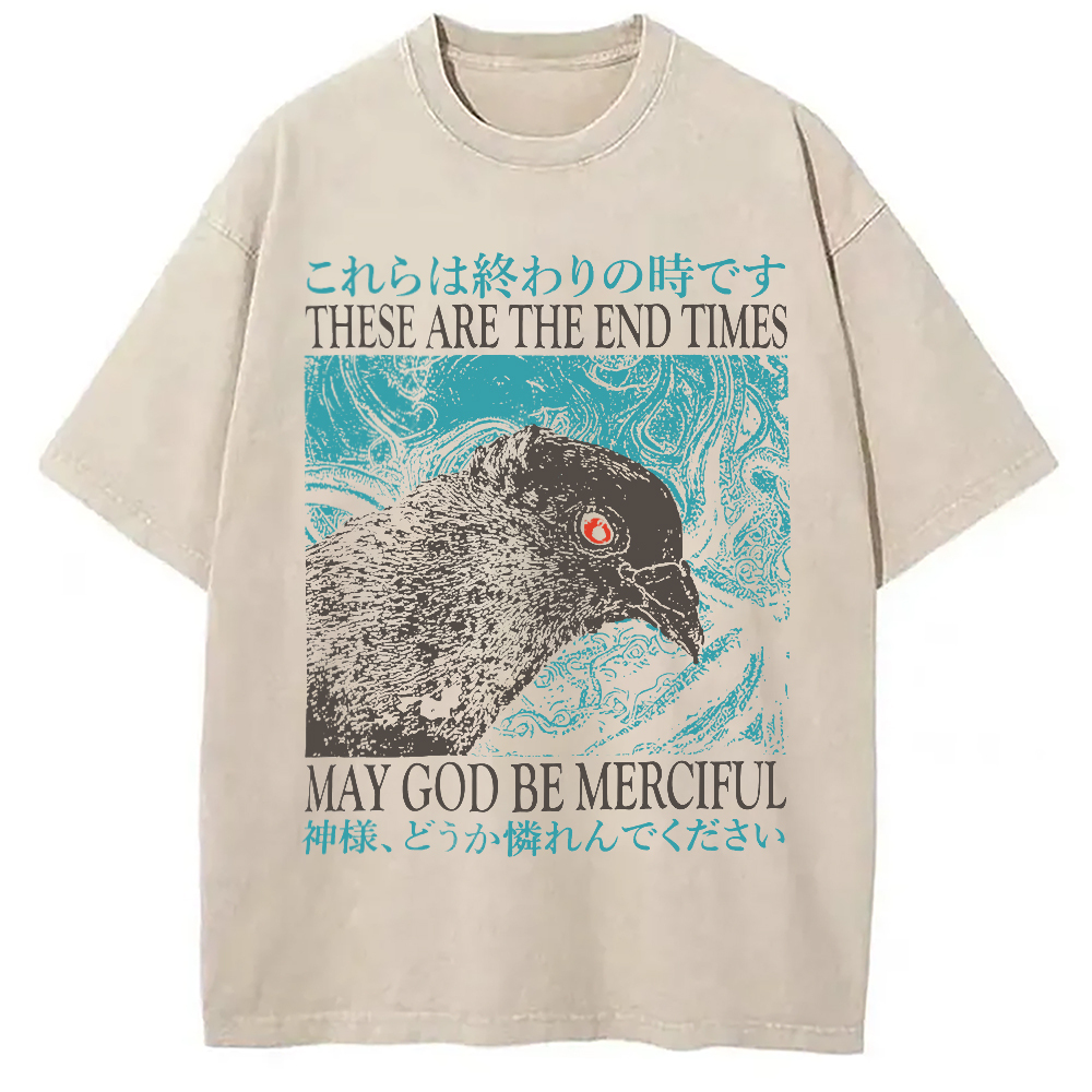 Tokyocanvas End Times Pigeon Vintage Washed T-Shirt