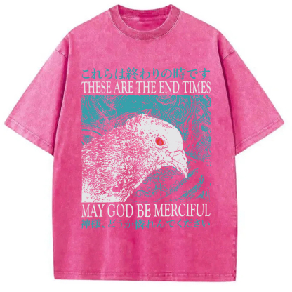 Tokyocanvas End Times Pigeon Vintage Washed T-Shirt