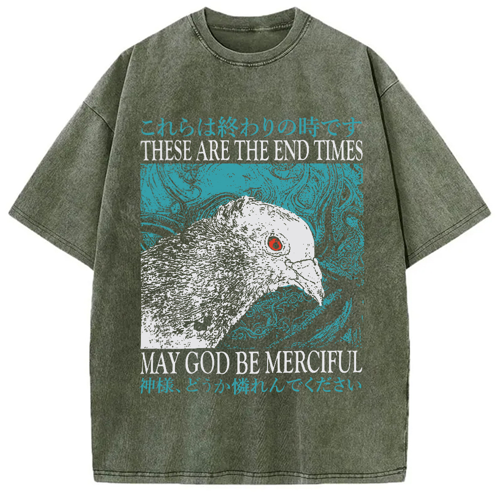 Tokyocanvas End Times Pigeon Vintage Washed T-Shirt