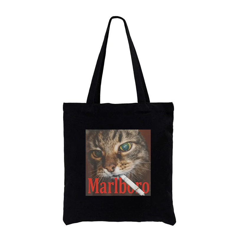 Tokyocanvas Funny Smoking Cat Meme Tote Bag