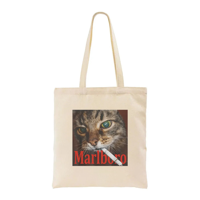 Tokyocanvas Funny Smoking Cat Meme Tote Bag