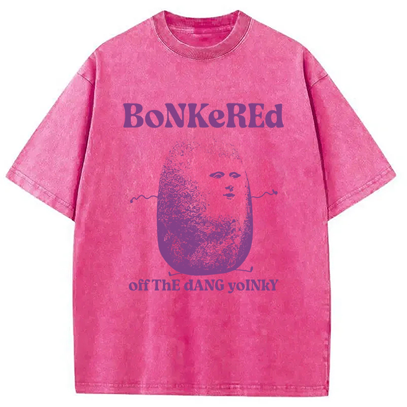 Tokyocanvas Bonkered Off The Dang Yoinky Potato Meme Washed T-Shirt