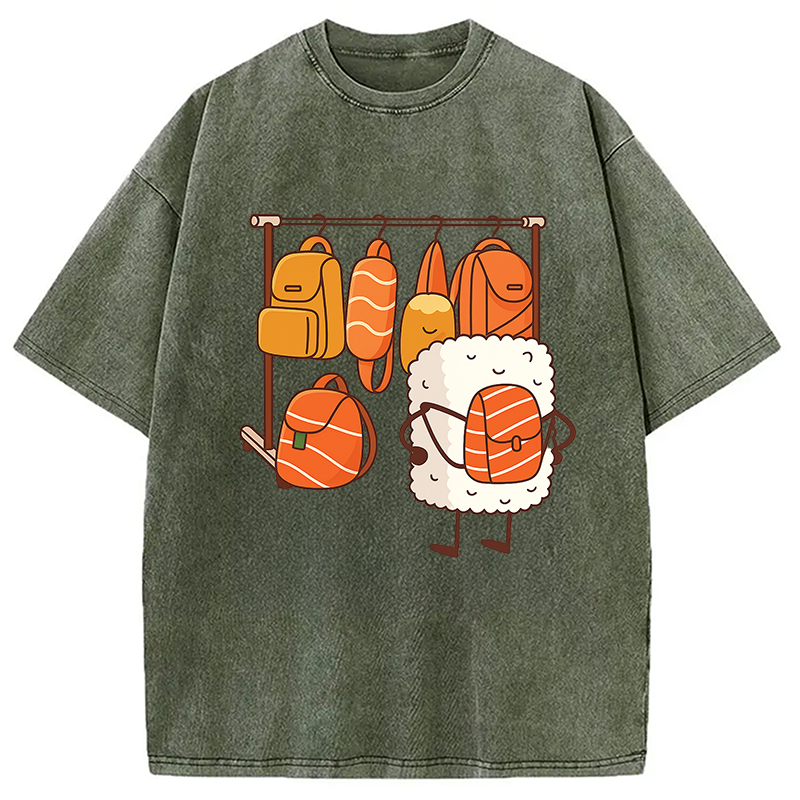Tokyocanvas Sushi Is Selecting Backpacks Washed T-Shirt