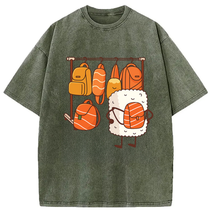 Tokyocanvas Sushi Is Selecting Backpacks Washed T-Shirt