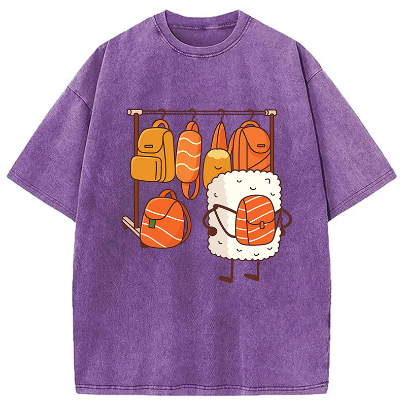 Tokyocanvas Sushi Is Selecting Backpacks Washed T-Shirt