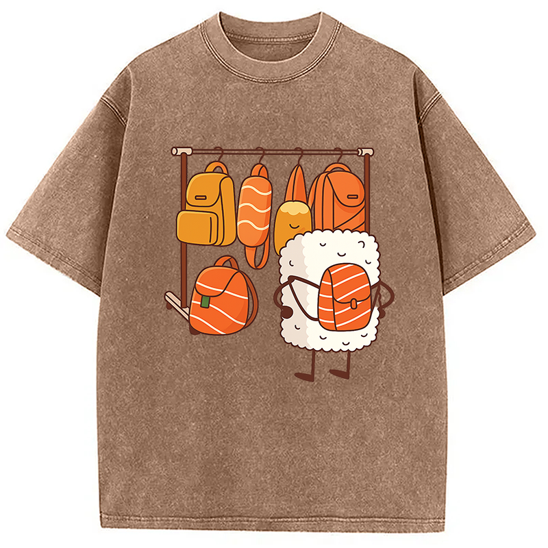 Tokyocanvas Sushi Is Selecting Backpacks Washed T-Shirt