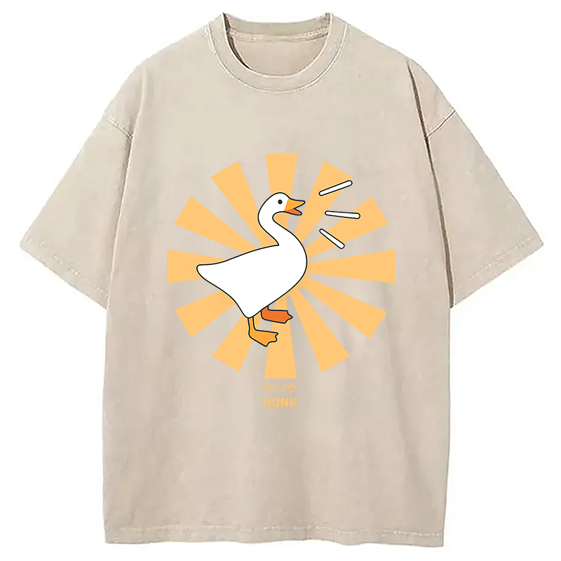 Tokyocanvas Honk Goose Japanese Washed T-Shirt