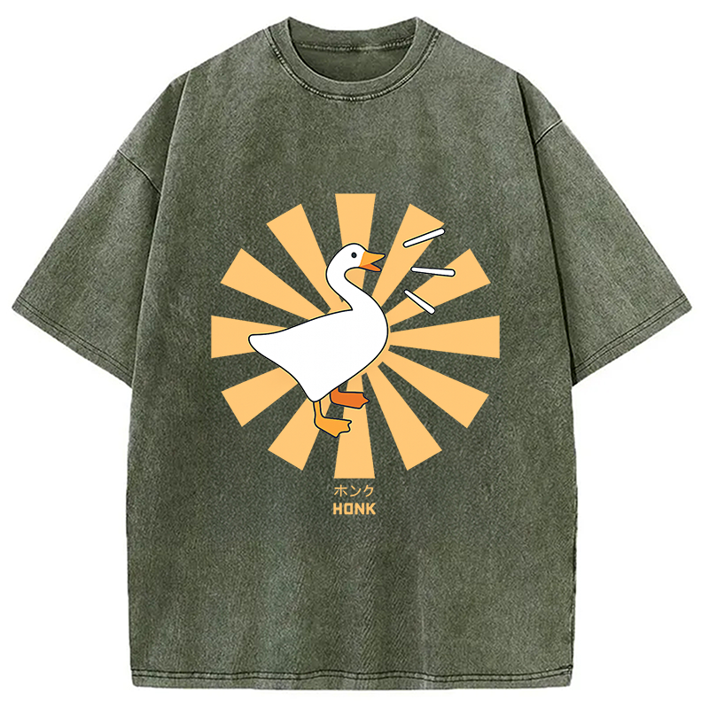 Tokyocanvas Honk Goose Japanese Washed T-Shirt