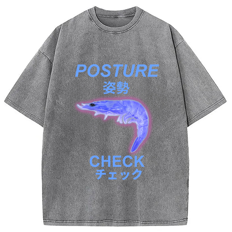 Tokyocanvas Posture Check Washed T-Shirt
