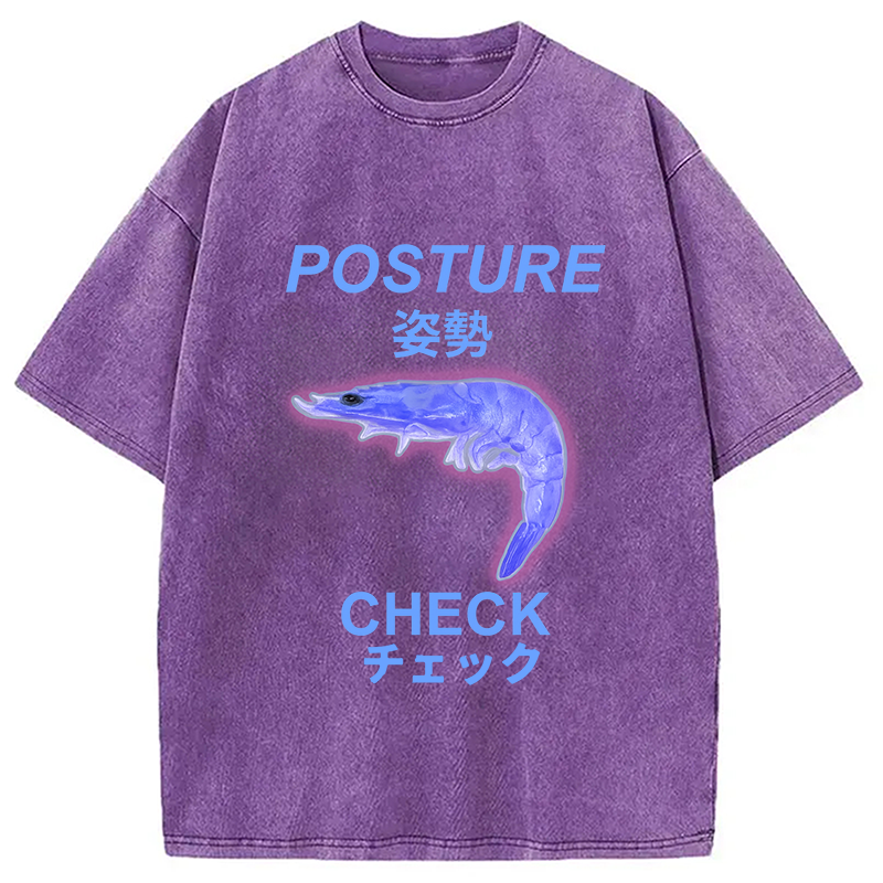 Tokyocanvas Posture Check Washed T-Shirt