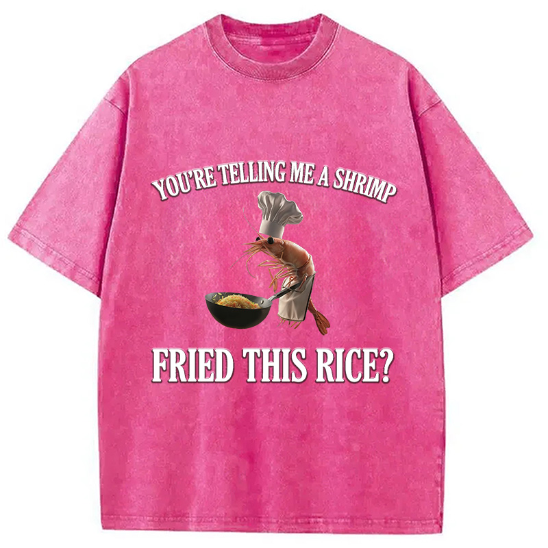 Tokyocanvas Funny Shrimp Meme Washed T-Shirt