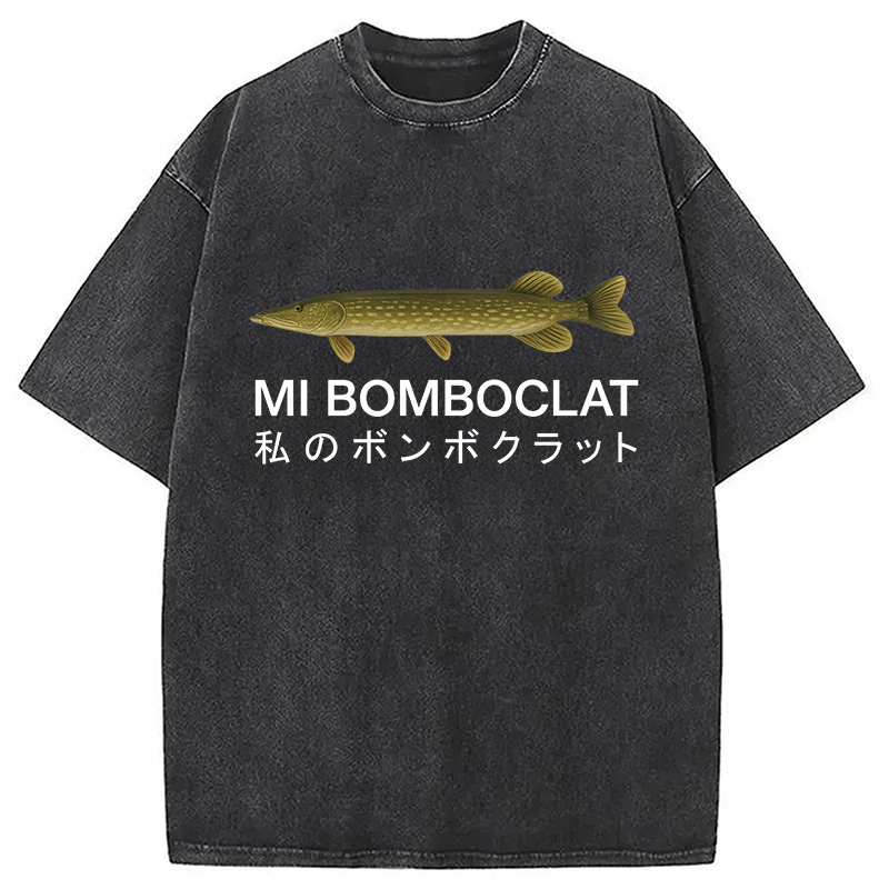 Tokyocanvas Mi Bomboclat Fish Meme Washed T-Shirt