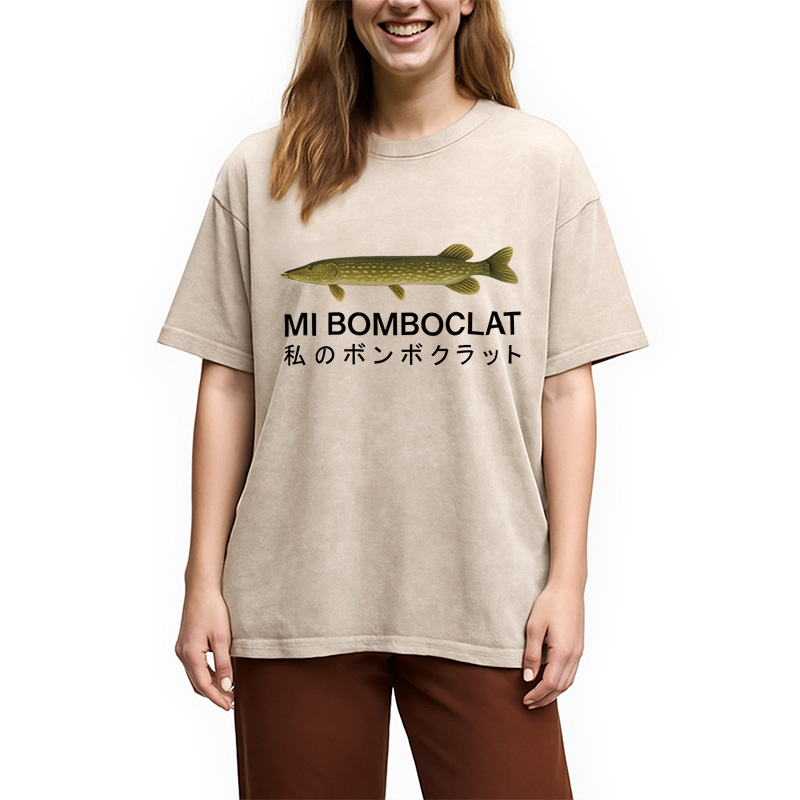 Tokyocanvas Mi Bomboclat Fish Meme Washed T-Shirt