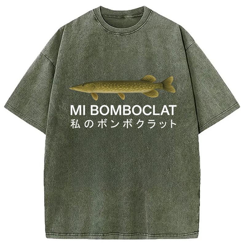 Tokyocanvas Mi Bomboclat Fish Meme Washed T-Shirt