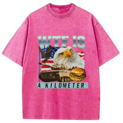 Tokyocanvas WTF Is A Kilometer Meme Washed T-Shirt