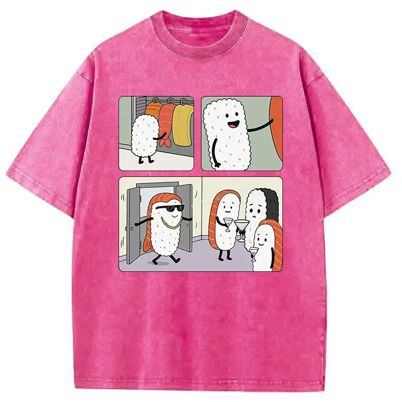 Tokyocanvas Sushi At The Party Washed T-Shirt