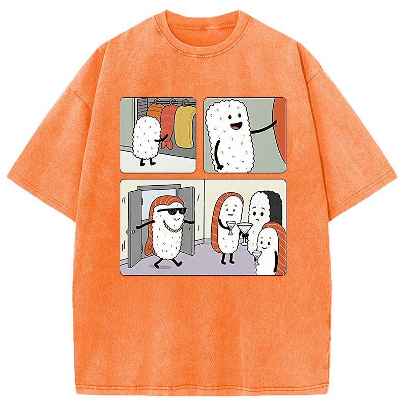 Tokyocanvas Sushi At The Party Washed T-Shirt