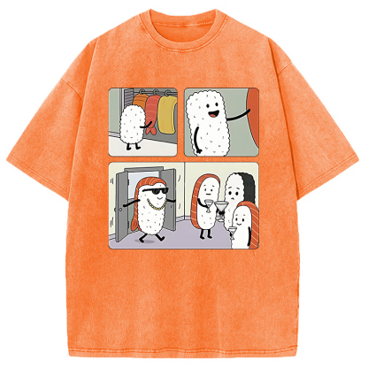 Tokyocanvas Sushi At The Party Washed T-Shirt