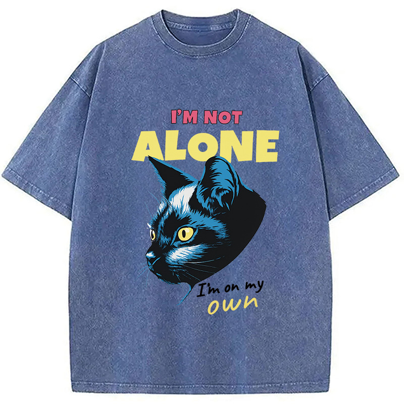 Tokyocanvas I'm Not Alone Cat Washed T-Shirt