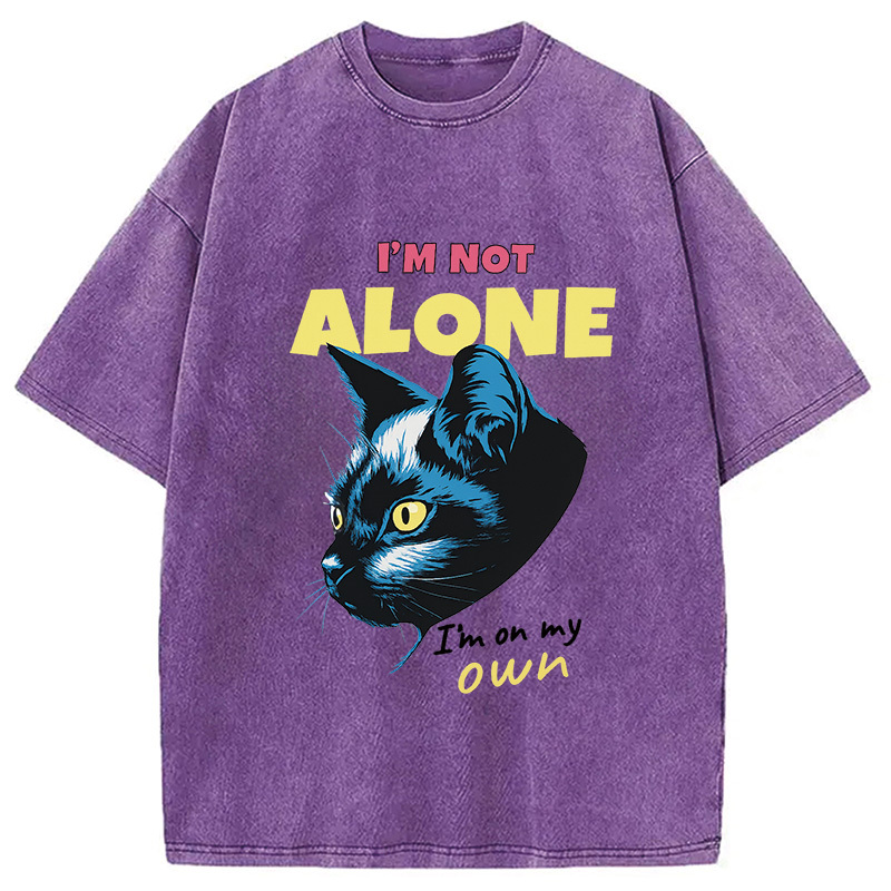 Tokyocanvas I'm Not Alone Cat Washed T-Shirt