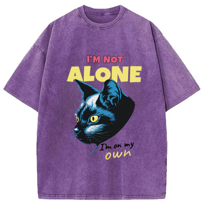Tokyocanvas I'm Not Alone Cat Washed T-Shirt