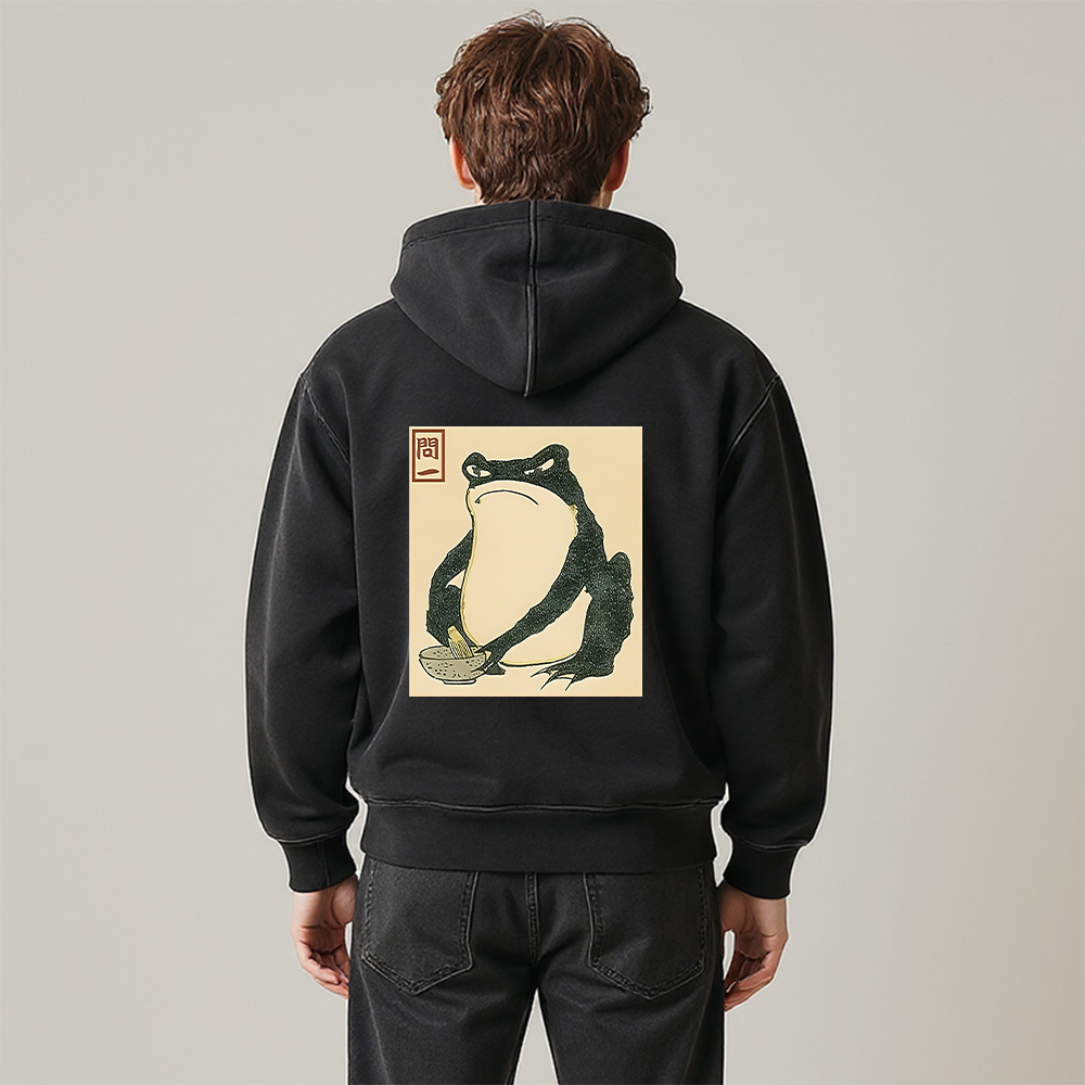 Tokyocanvas Matsumoto Hoji Japanese Frog Washed Zip Hoodie