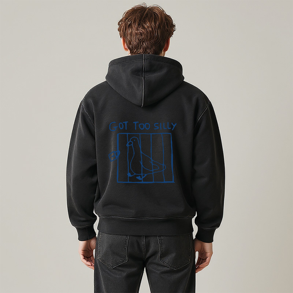 Tokyocanvas Got Too Silly Meme Washed Zip Hoodie