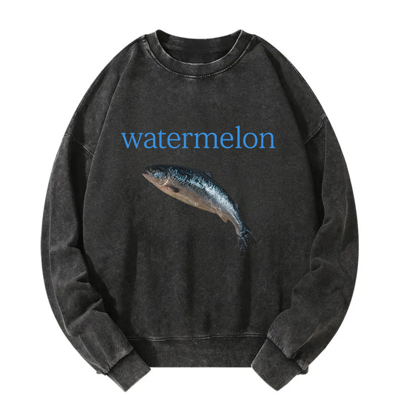 Tokyocanvas Watermelon Fish Washed Sweatshirt