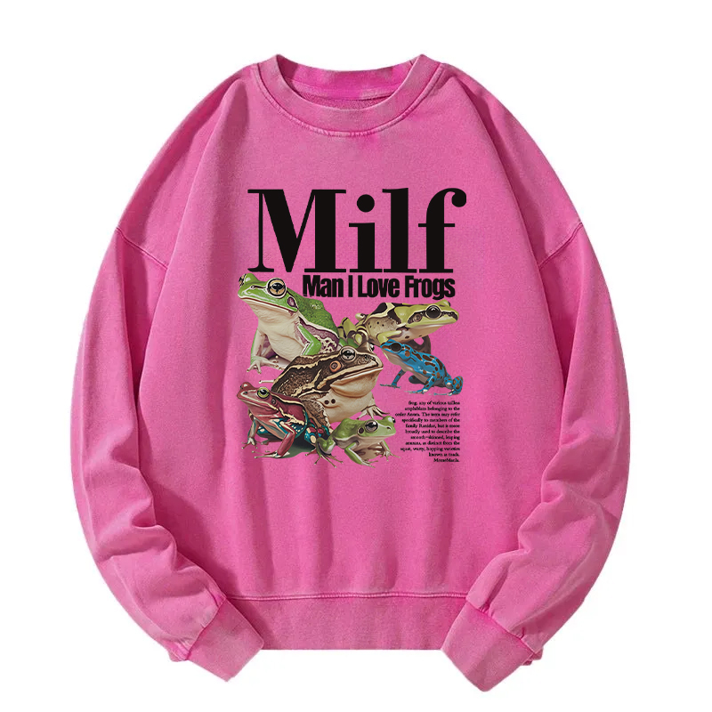 Tokyocanvas Man I Love Frogs Meme Washed Sweatshirt