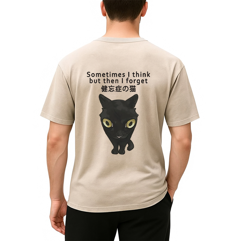 Tokyocanvas Amnesiac Cat Back Washed T-Shirt