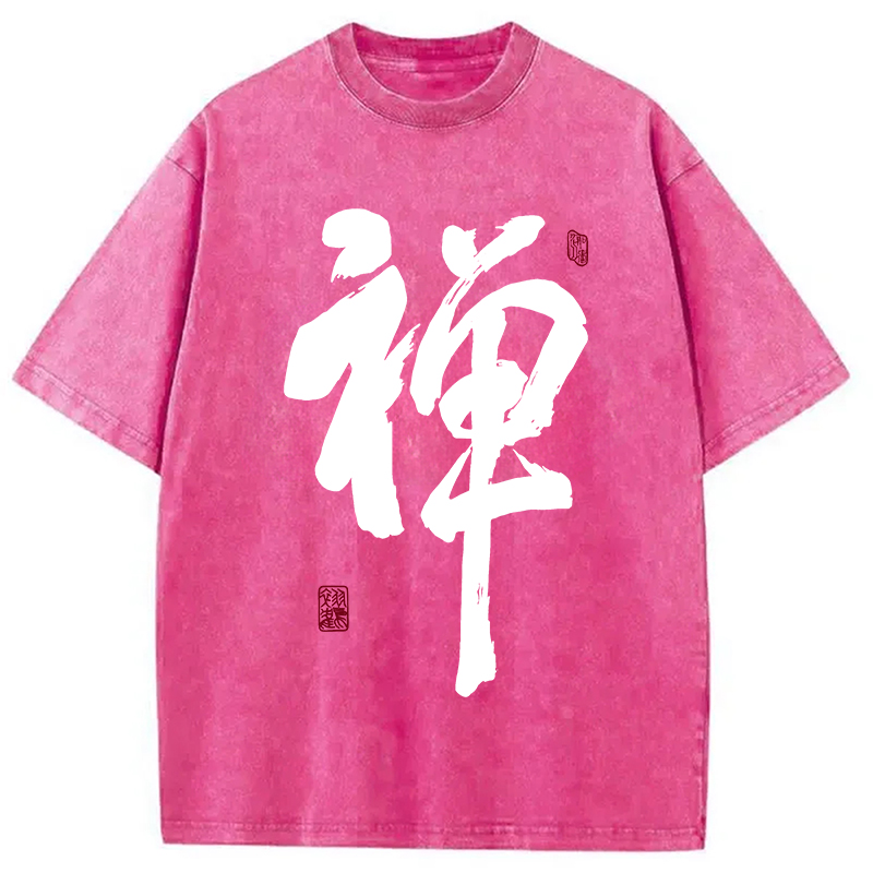 Tokyocanvas Japanese Zen Kanji Washed T-Shirt