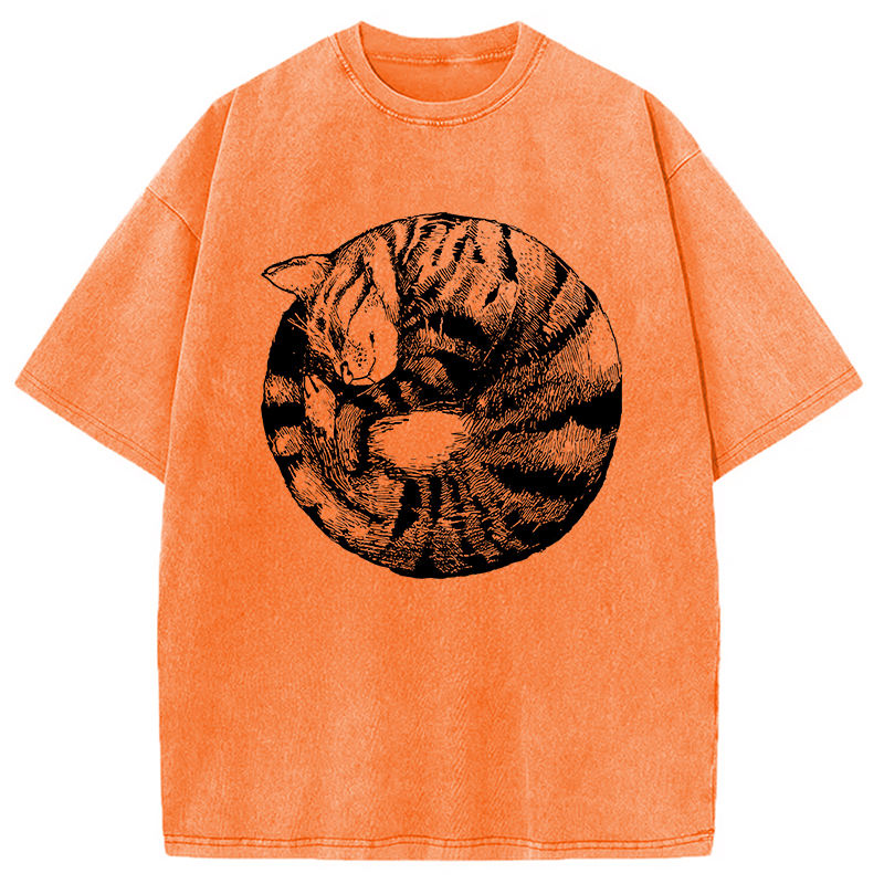 Tokyocanvas A Plate Of Cat Washed T-Shirt