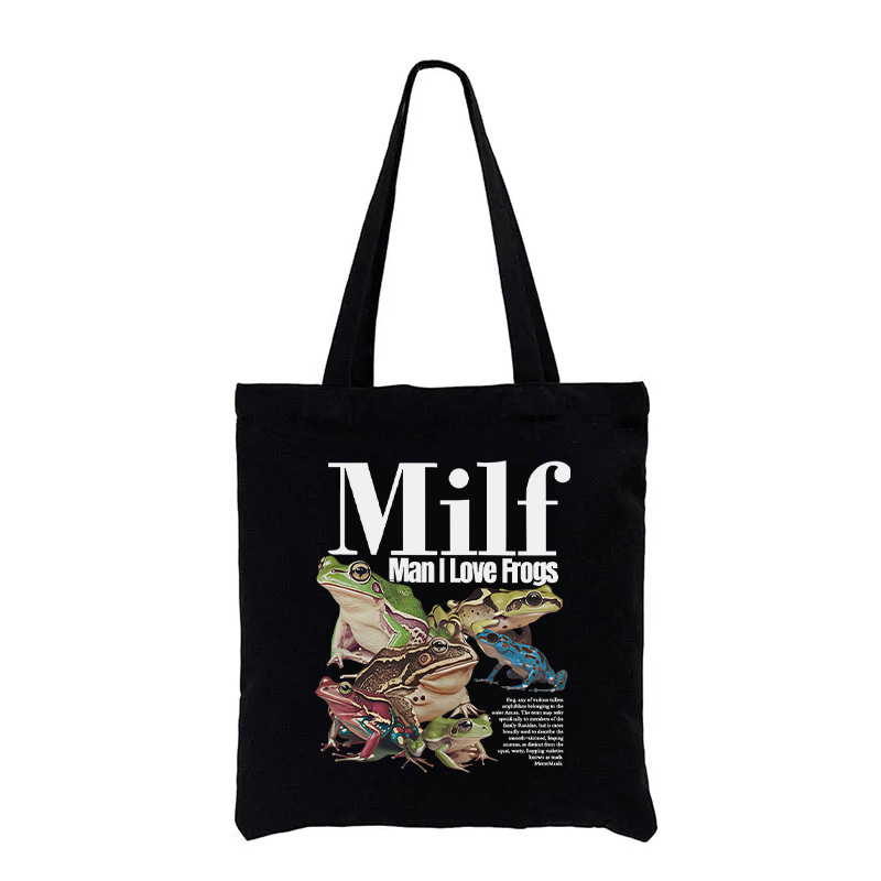 Tokyocanvas Man I Love Frogs Meme Tote Bag