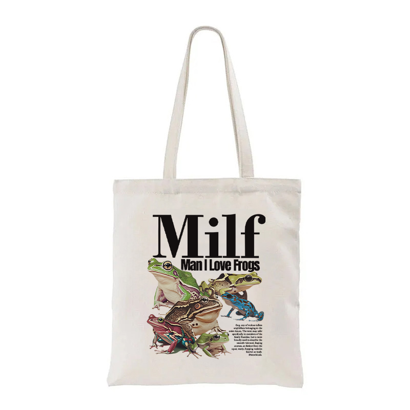 Tokyocanvas Man I Love Frogs Meme Tote Bag