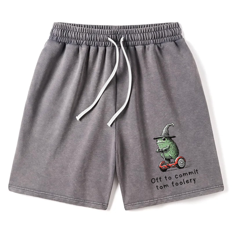 Tokyocanvas Frog Riding A Balance Scooter Washed Short