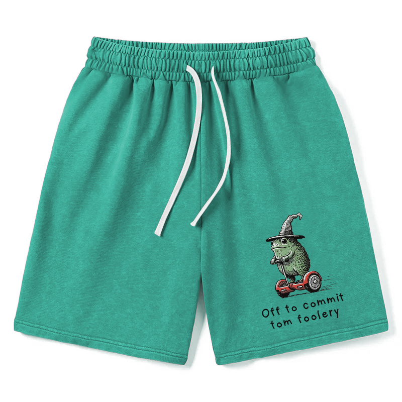 Tokyocanvas Frog Riding A Balance Scooter Washed Short