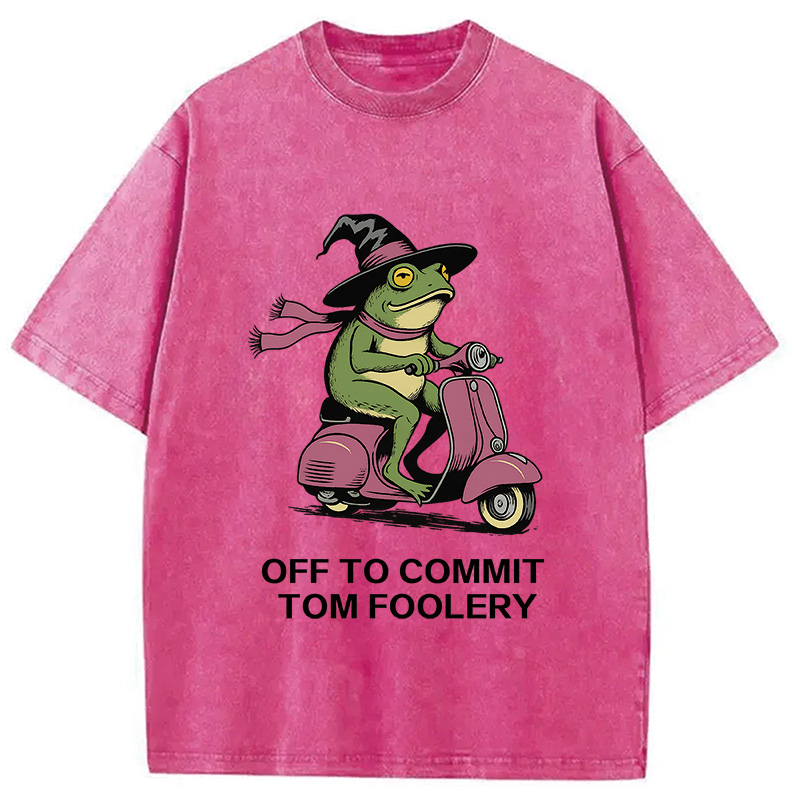 Tokyocanvas Off to Commit Tom Foolery Frog Washed T-Shirt