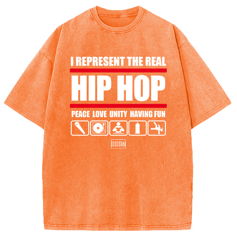 Tokyocanvas I Represent Real Hip-hop Washed T-Shirt