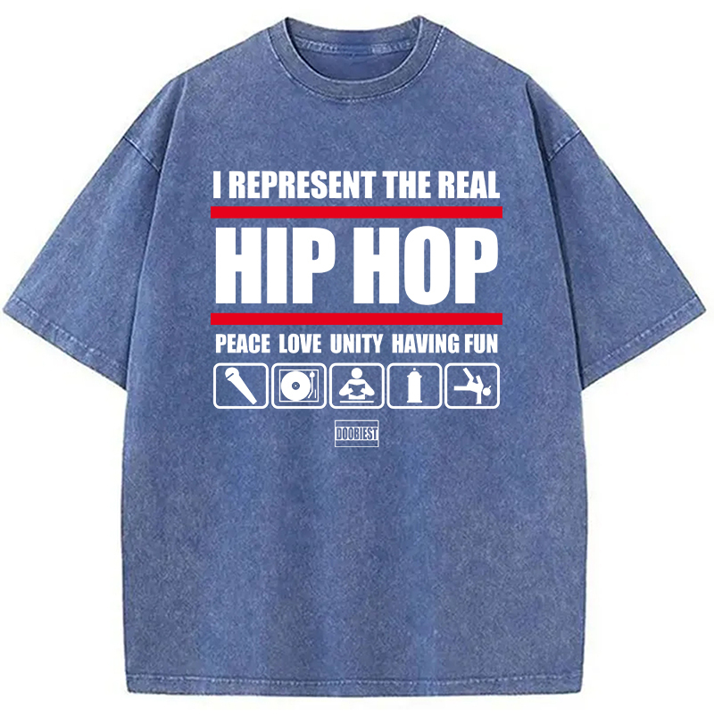 Tokyocanvas I Represent Real Hip-hop Washed T-Shirt