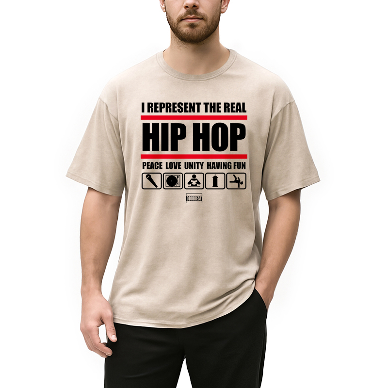 Tokyocanvas I Represent Real Hip-hop Washed T-Shirt