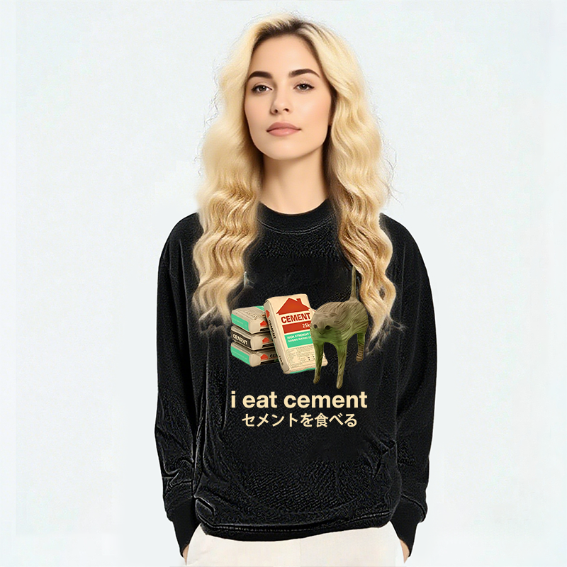 Tokyocanvas I Eat Cement Long Sleeve Washed T-Shirt