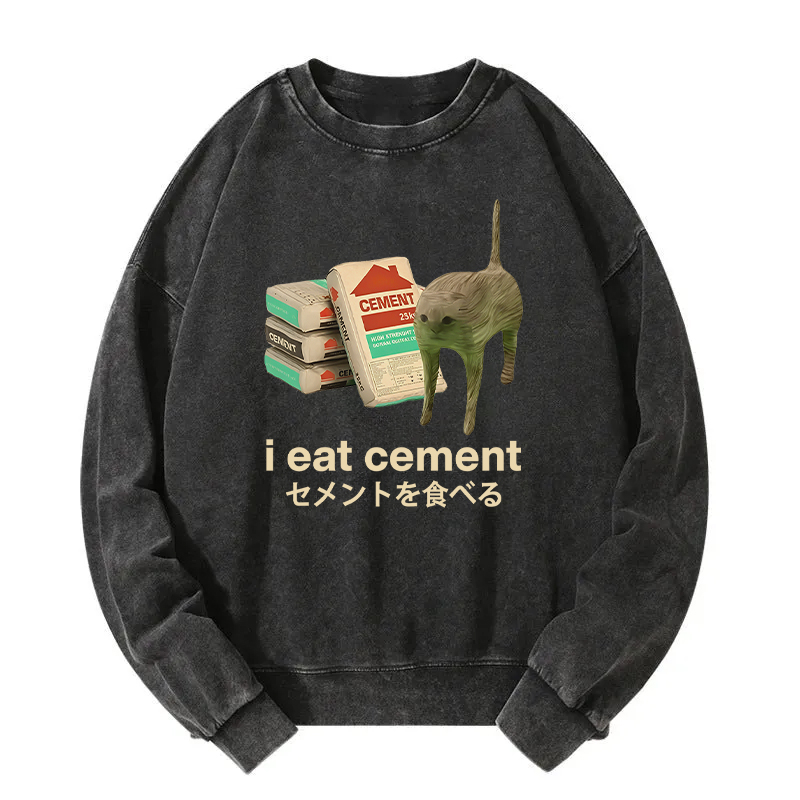 Tokyocanvas I Eat Cement Washed Sweatshirt