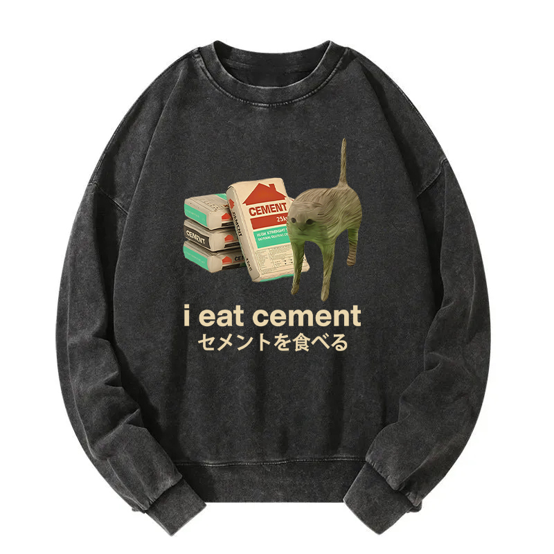 Tokyocanvas I Eat Cement Washed Sweatshirt