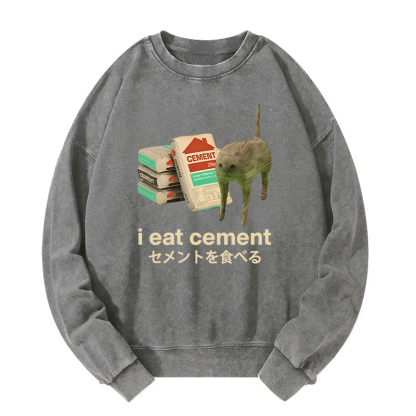 Tokyocanvas I Eat Cement Washed Sweatshirt