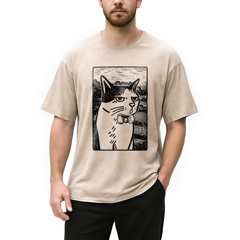 Tokyocanvas Cat's Hateful Eyes Washed T-Shirt